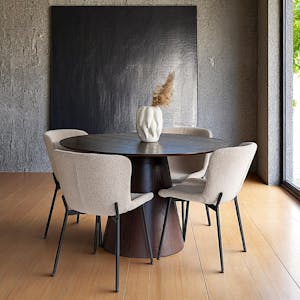 Table ronde en bois foncé Ø120 cm LISBONNE